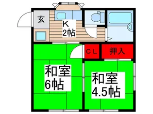 せせらぎコーポ【2階】の間取り