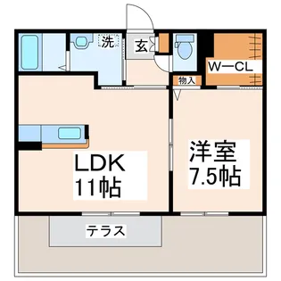 エムサイドヒルズ【1階】の間取り
