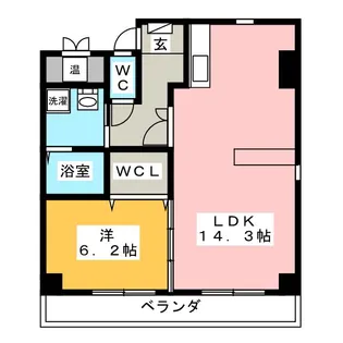 レジデンス旭ヶ丘【5階】の間取り