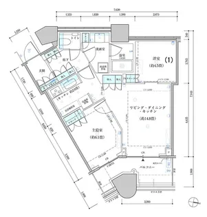 パークタワー勝どき サウス棟【10階】の間取り