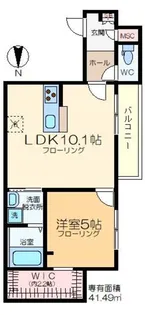 ル シェノン 松島【4階】の間取り