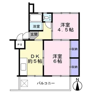 レインボー緑ヶ丘【1階】の間取り