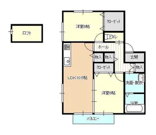 ヴィラ・来留美B棟【2階】の間取り