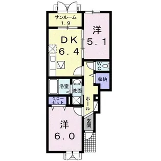 グレースワン I【1階】の間取り