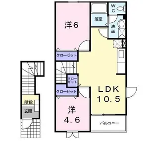SUNRISEあゆみII【2階】の間取り