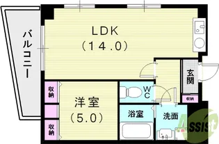 アドモリモト元町通【11階】の間取り