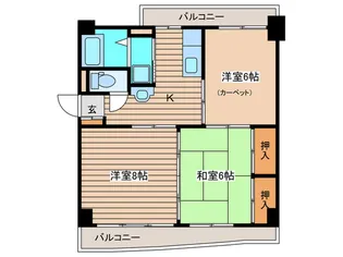 八幡ロイヤルマンション【4階】の間取り