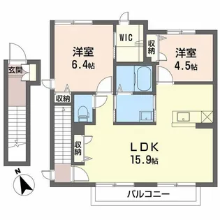 クオレール【2階】の間取り