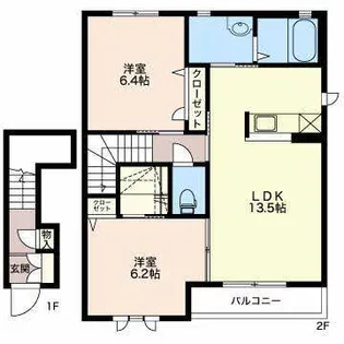 フロンティア琴塚【2階】の間取り