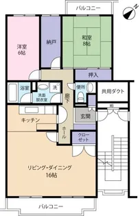 エステート鶴牧3-17【3階】の間取り