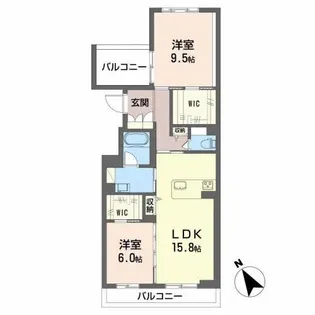 フロントマーレ【3階】の間取り