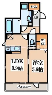 ボヌワール高井田【3階】の間取り