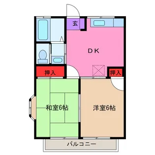 コーポ松城 B【2階】の間取り