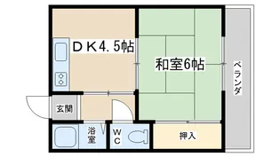 カルム関生【1階】の間取り