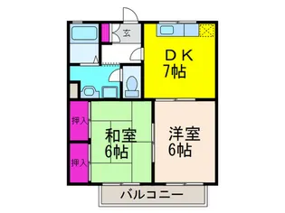 メイプルハイツA【2階】の間取り