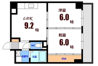 フレア21三滝【6階】の間取り