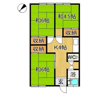 コーポ富英【1階】の間取り