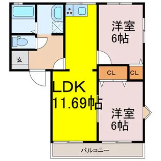 フレグランスグロリア【2階】の間取り
