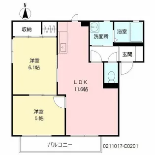 照波園ホーフ C棟【2階】の間取り
