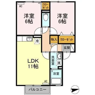 メゾンシャルム木太 B棟【2階】の間取り