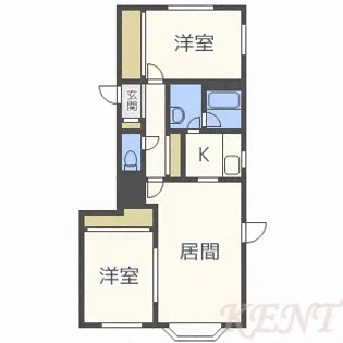 ティエラ西野3-6I【2階】の間取り