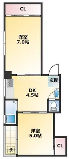 プリマヴェーラ谷町【4階】の間取り