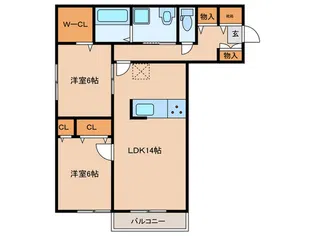 ベルシャイン神山【2階】の間取り