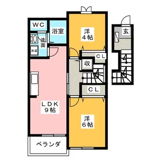 グリーンハーモニー A【2階】の間取り