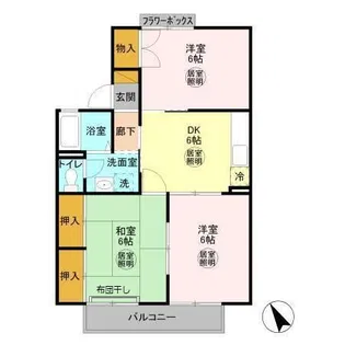 サンライズコーポ森 B【1階】の間取り