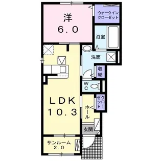 サニーハウス【1階】の間取り