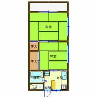 太陽マンション105棟【1階】の間取り