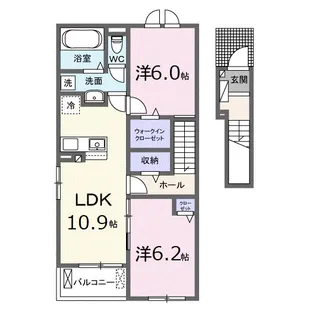 プリムローズ北日吉III【2階】の間取り