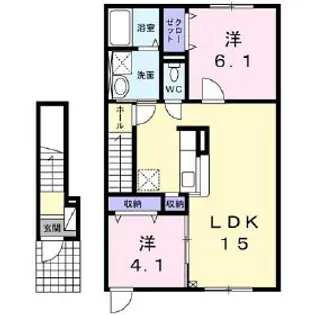 メゾンユートピア【2階】の間取り