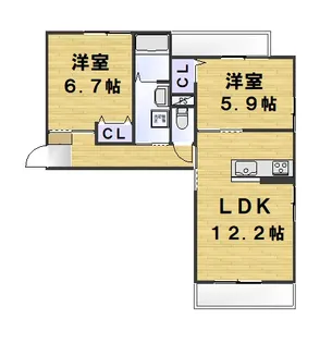 ファミールコート松葉【2階】の間取り
