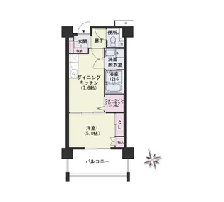 クラシオン箱崎松原【6階】の間取り