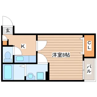 クレフラスト河原町駅南【1階】の間取り