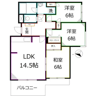 パークサイド野川公園【3階】の間取り