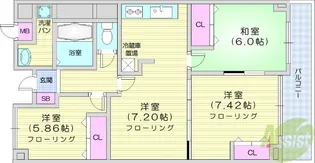エルコート・二の森【4階】の間取り