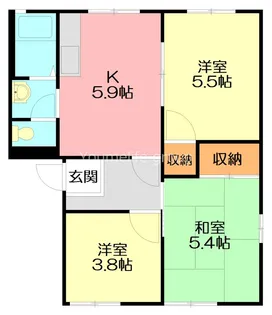 神奈川県藤沢市大庭【アパート】の間取り