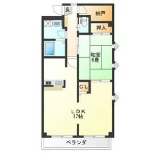 1SLDKの間取り画像