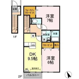 ビューテラス山本【2階】の間取り