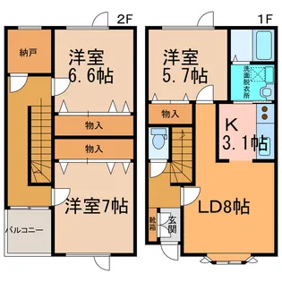 北海道帯広市東九条南1【一戸建】の間取り