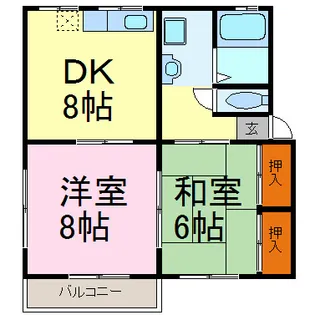 2DKの間取り画像