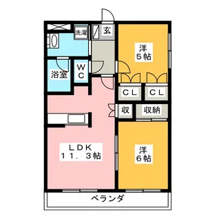 シャングリラ壱番館【2階】の間取り