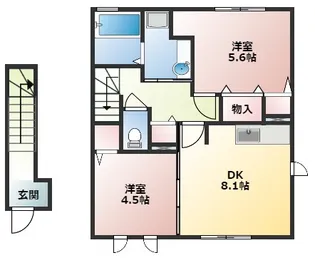 2DKの間取り画像