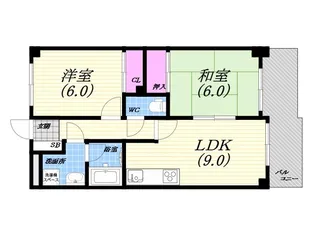 兵庫県芦屋市打出町【マンション】の間取り
