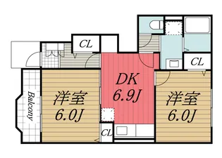 千葉県東金市田間【アパート】の間取り
