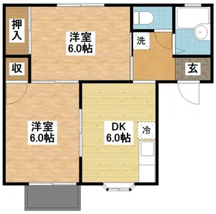 リバーコートC【2階】の間取り