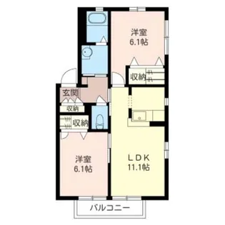 ドミールD【2階】の間取り