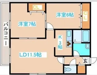 リバティ西町【1階】の間取り
